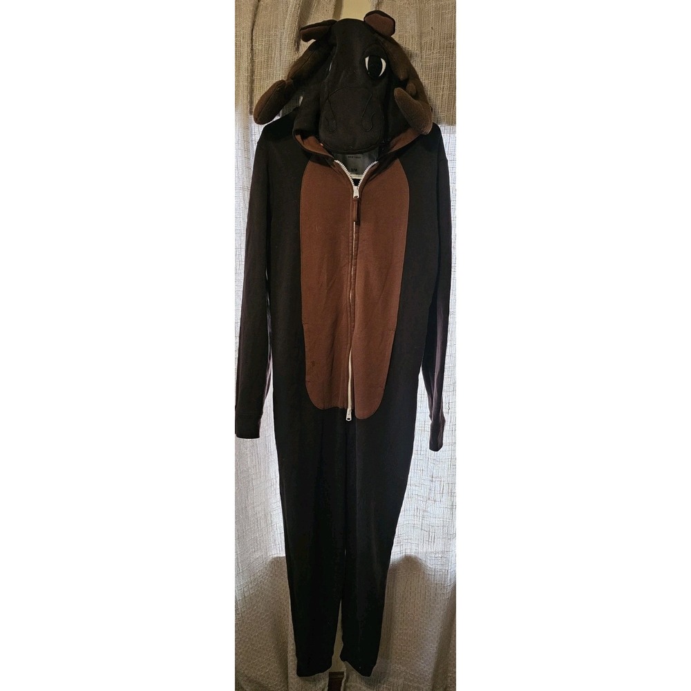 RARE Abercrombie & Fitch Moose One Piece Pajama Suit S/M With Pockets